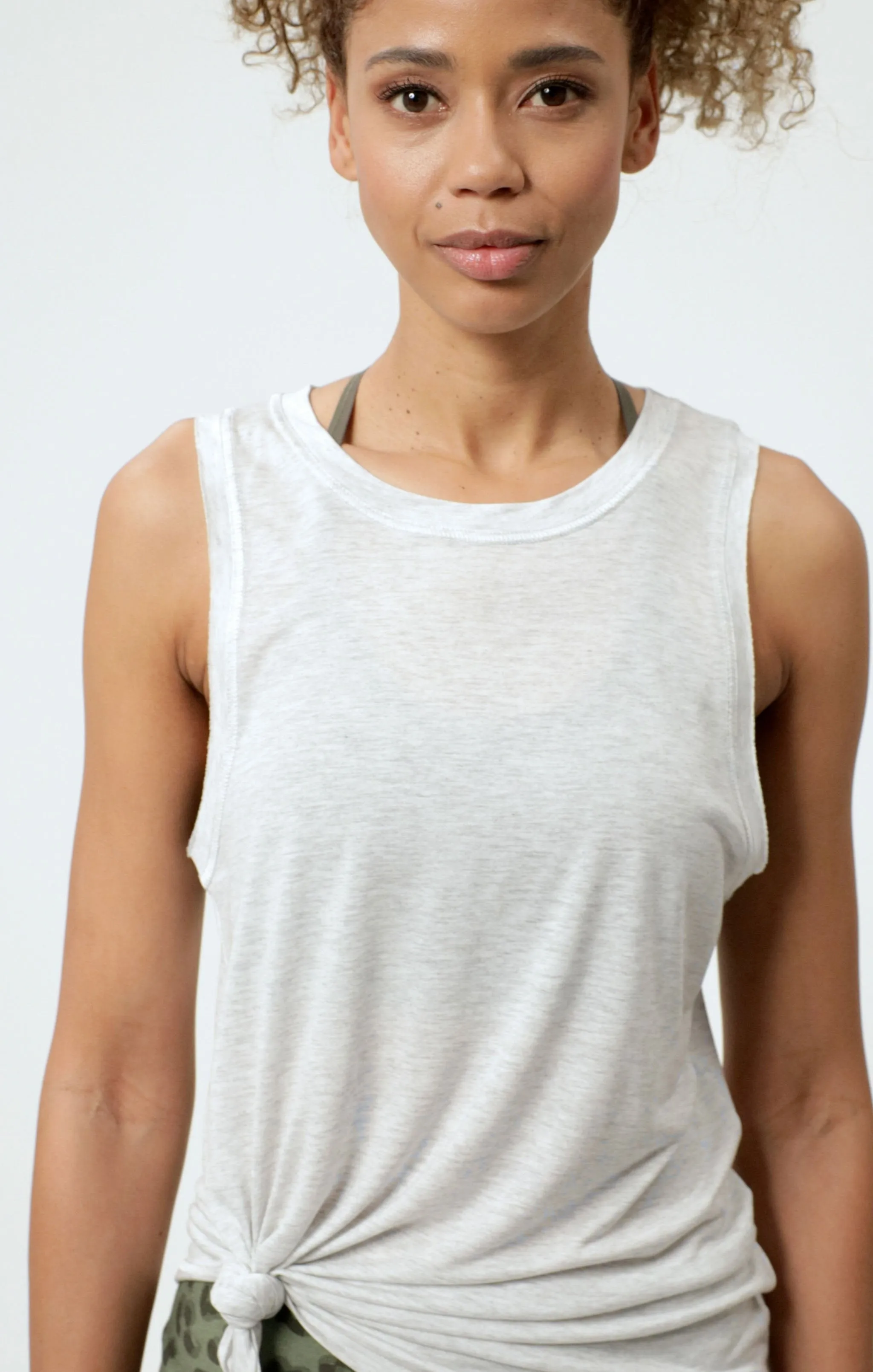 Basic Athletic Tank Rainbow Tencel - hellgrau melange