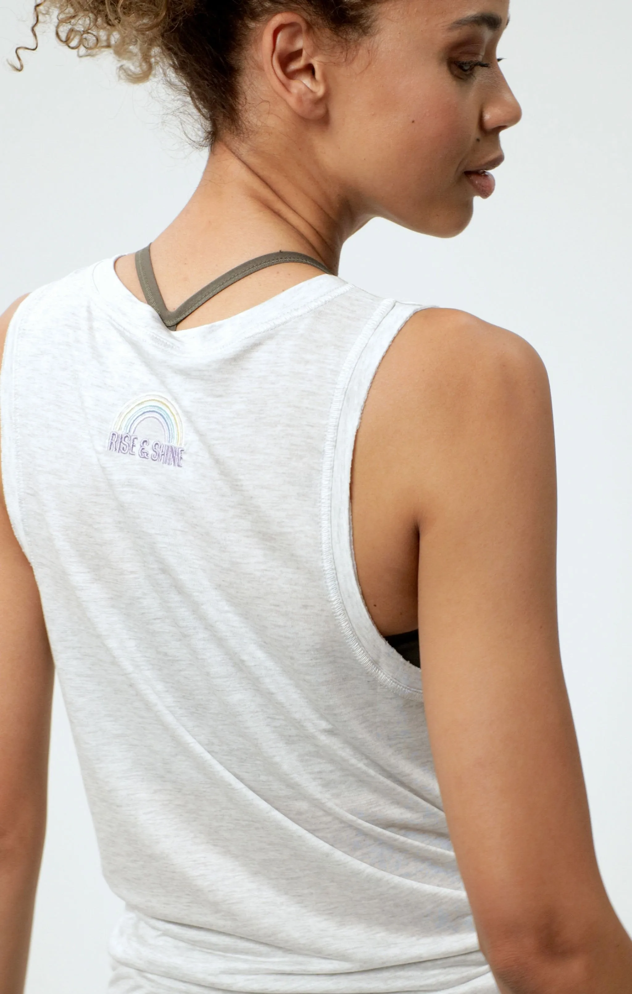 Basic Athletic Tank Rainbow Tencel - hellgrau melange