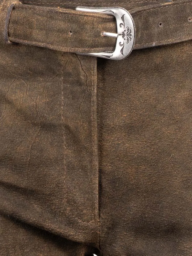 Lederhose Lotti Kniebund Damen braun-urig