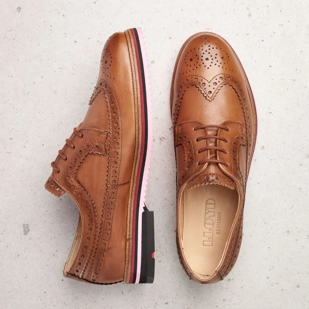 Lloyd Damen Derby Schnürschuh gelochtes Leder BRAUN 22-320-03