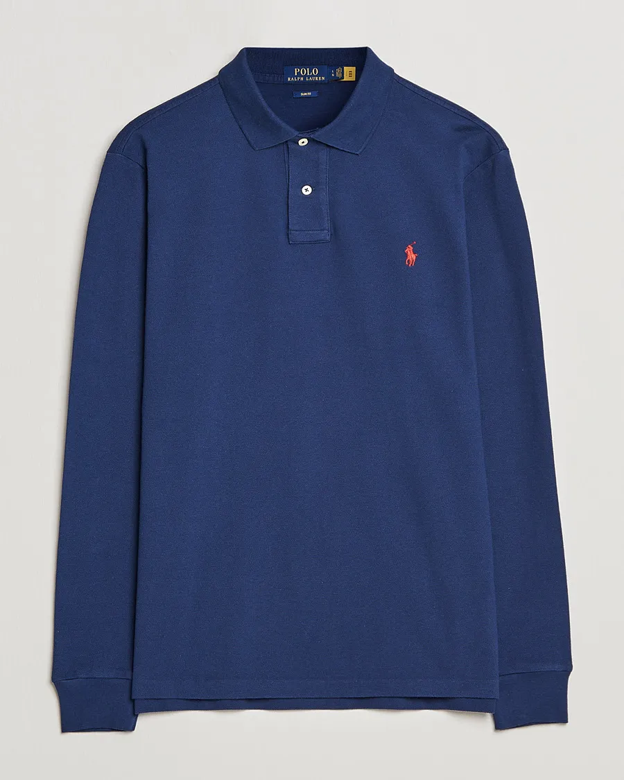 Slim Fit Long Sleeve Polo Newport Navy