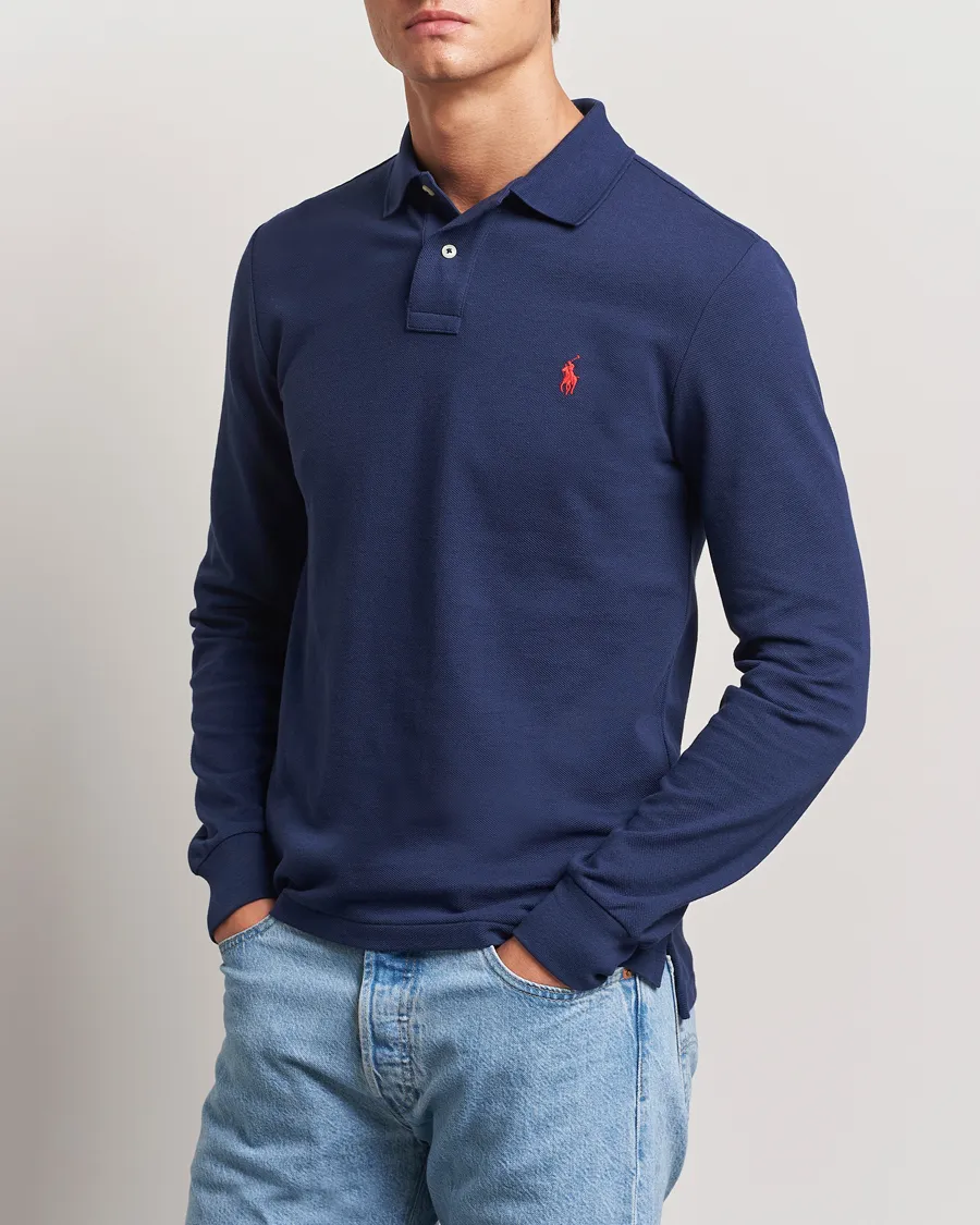 Slim Fit Long Sleeve Polo Newport Navy