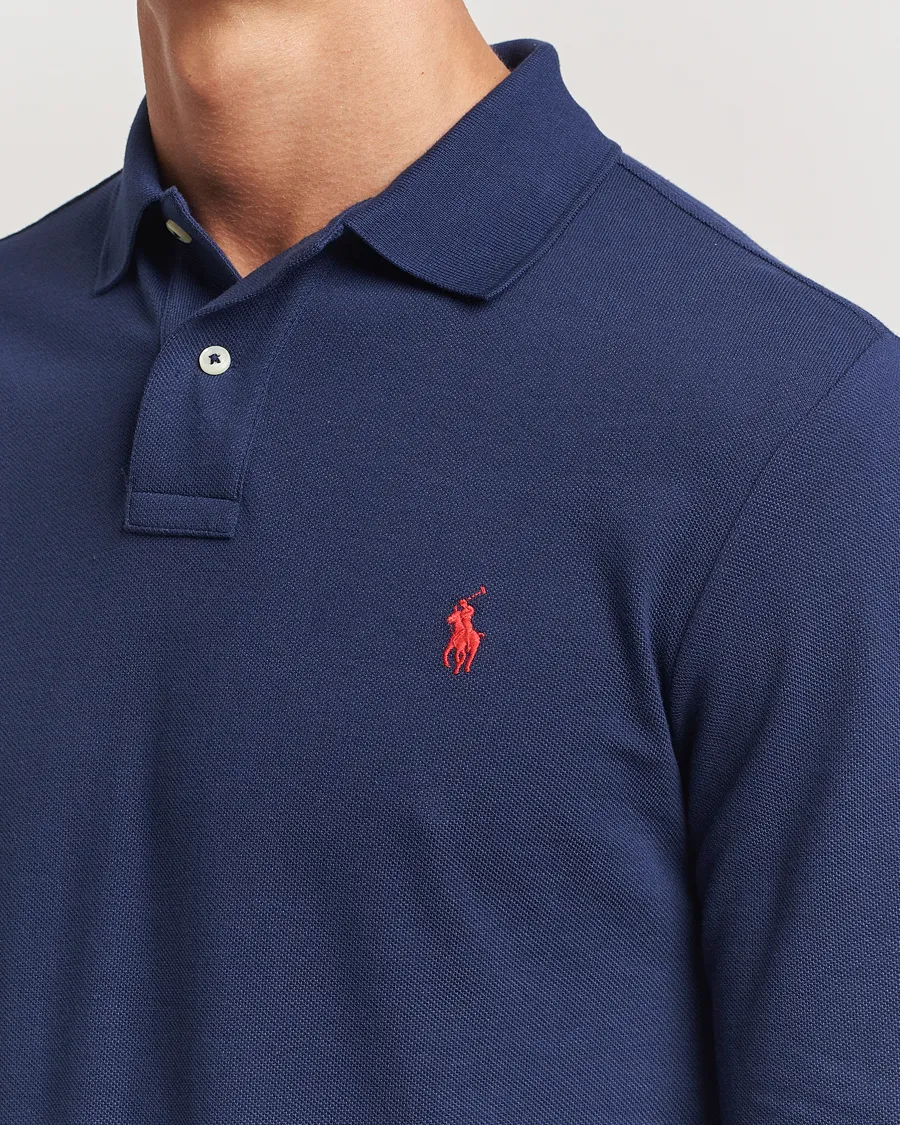Slim Fit Long Sleeve Polo Newport Navy