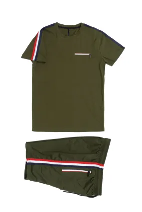 T-Shirt + Shorts-Set mit Reißverschluss an Brust und Bund